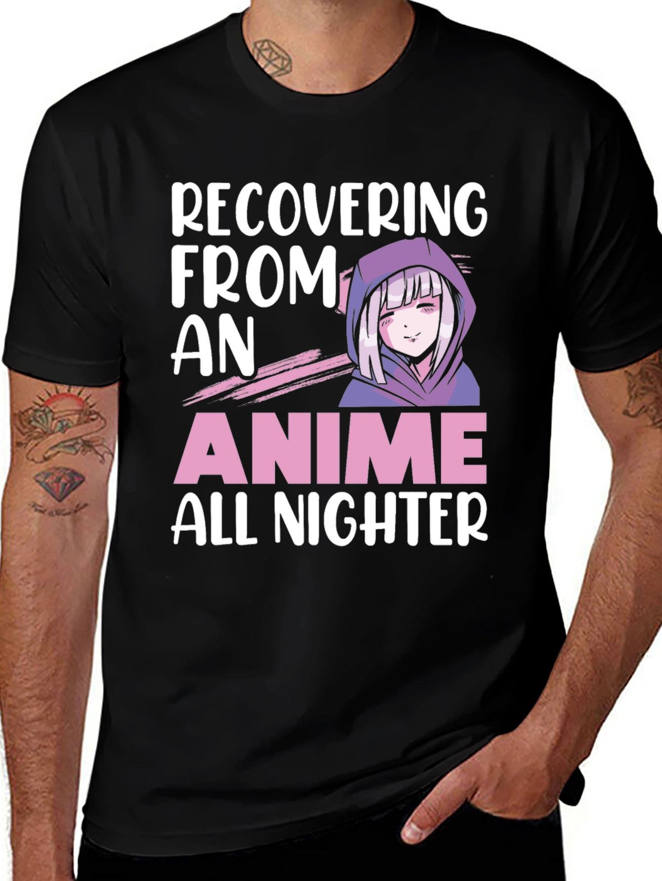Variant 18 of Anime All-Nighter Tee - Recovering in Style!