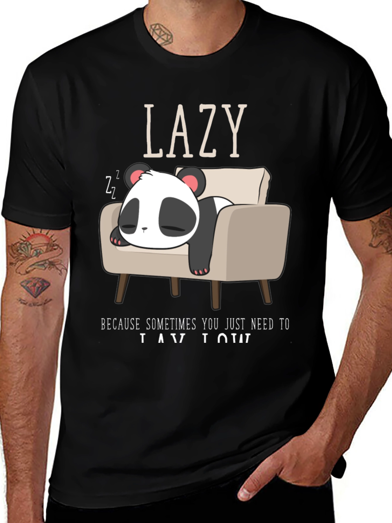 Variant 7 of Lazy Panda Graphic Tee - Relaxed Fit, Soft Cotton
