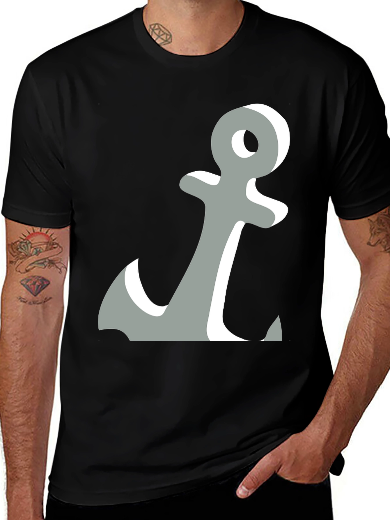 Variant 29 of Anchor Graphic Tee - Classic Nautical Style