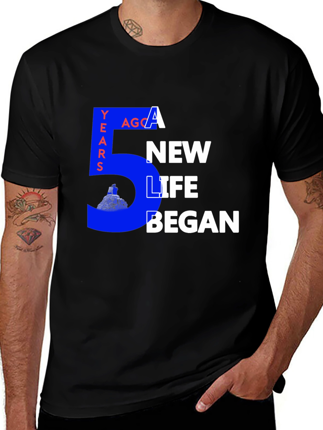 Variant 19 of 5 Years Ago a New Life Began Graphic Tee