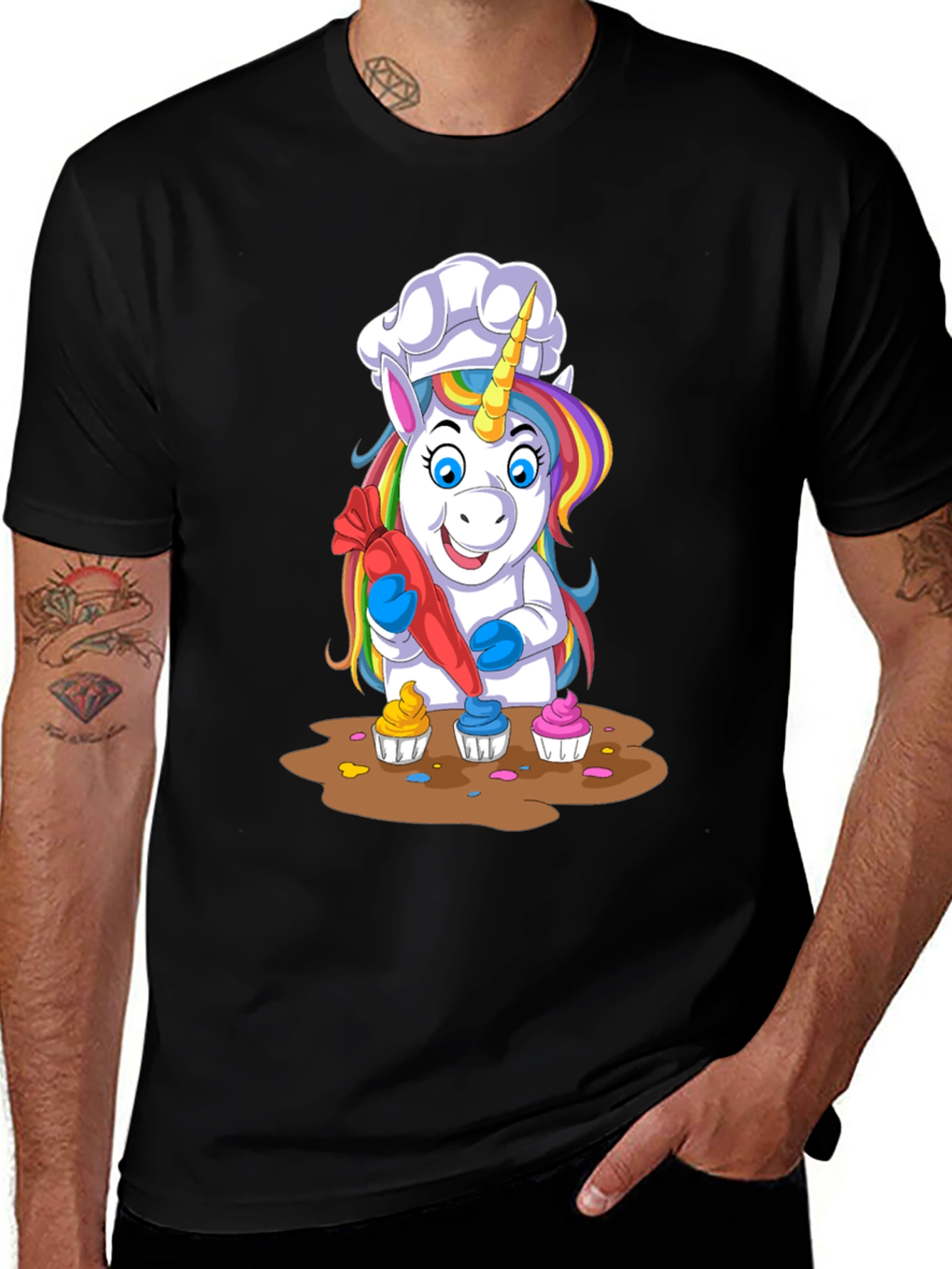 Variant 12 of Unicorn Chef Cupcake T-Shirt