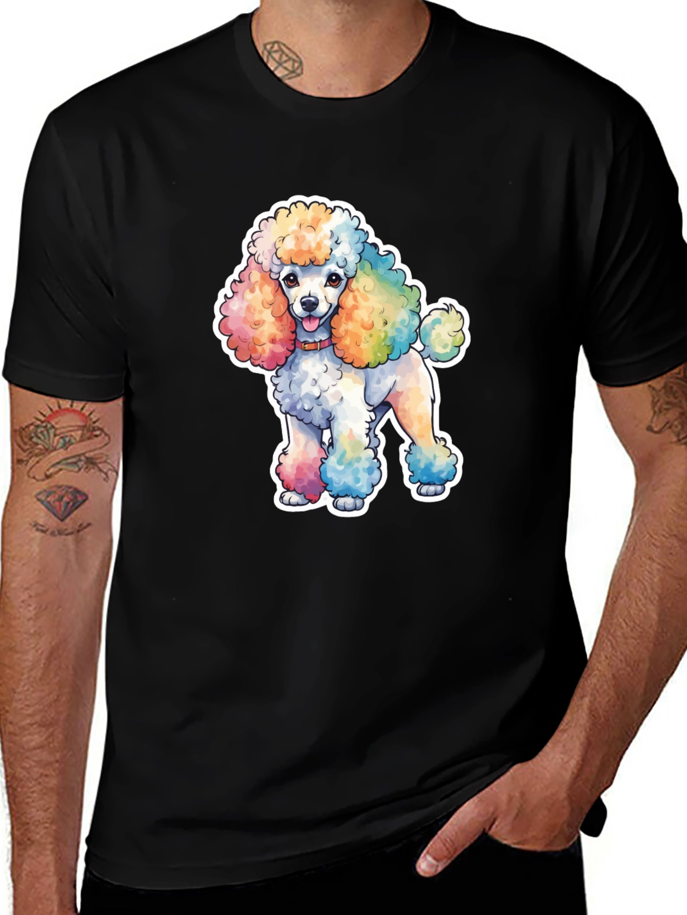 Variant 12 of Rainbow Poodle Graphic T-Shirt
