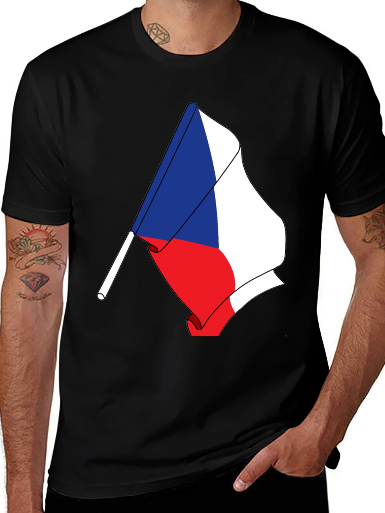 Czech Flag T-Shirt - Unique Patriotic Design