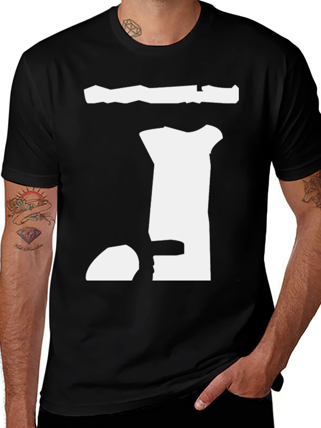 Black Abstract Graphic Print Black T-Shirt main image