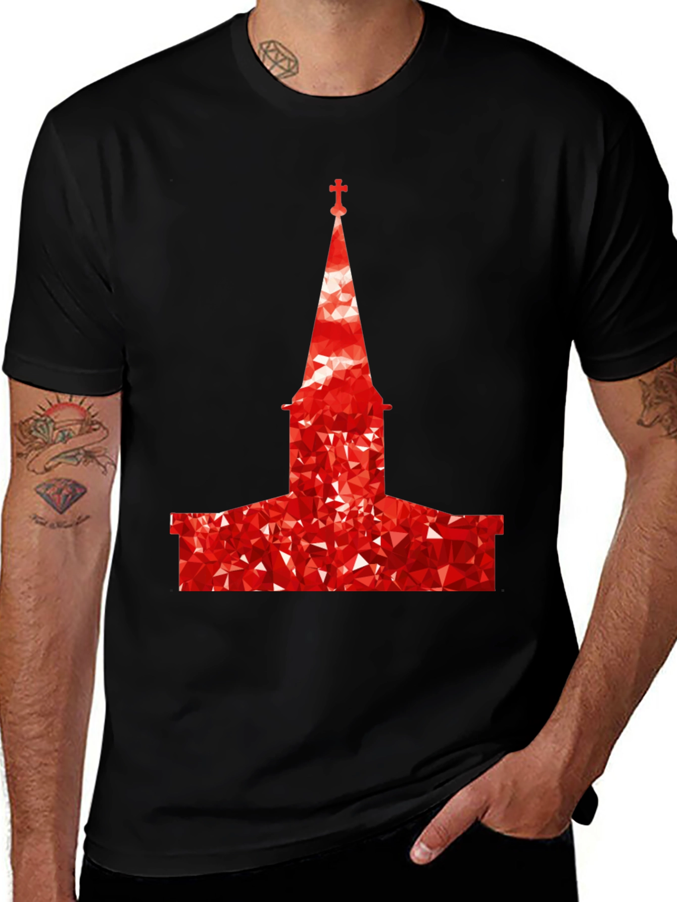 Variant 2 of Geometric Church Graphic T-Shirt