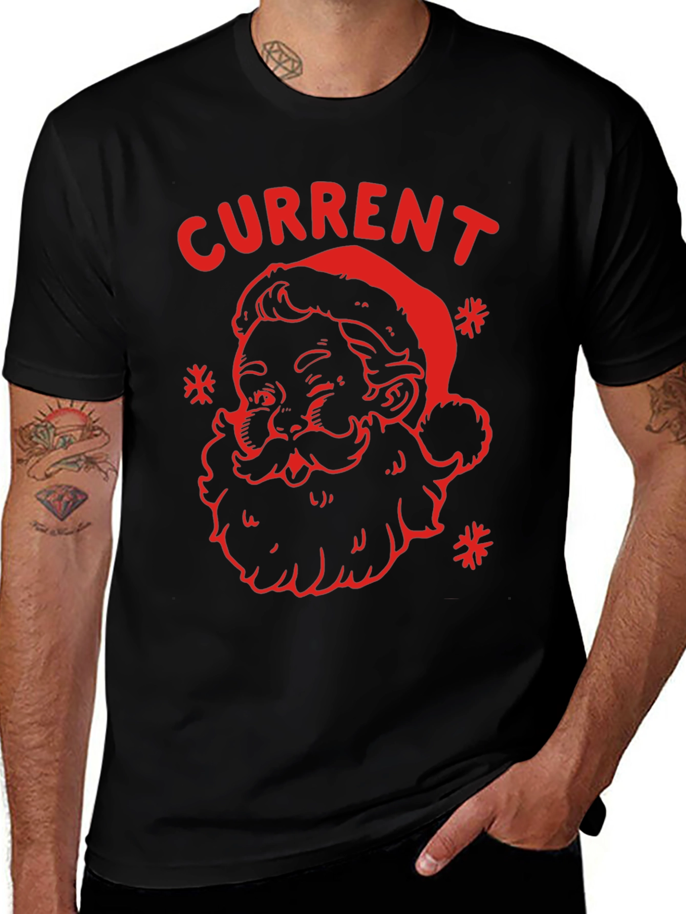 Current Santa Graphic Tee - Black