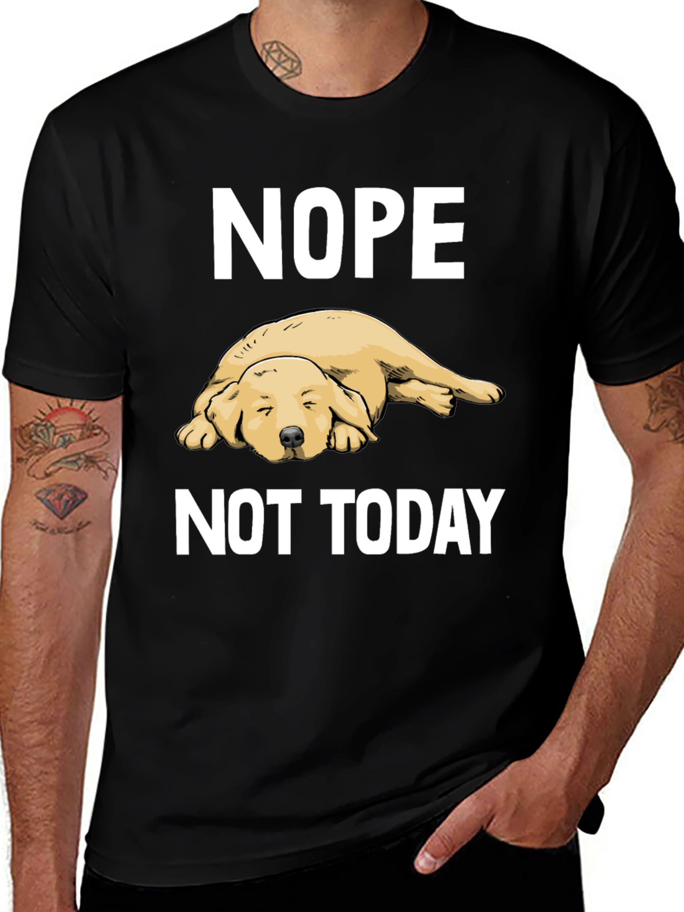 Nope Not Today Dog Graphic T-Shirt