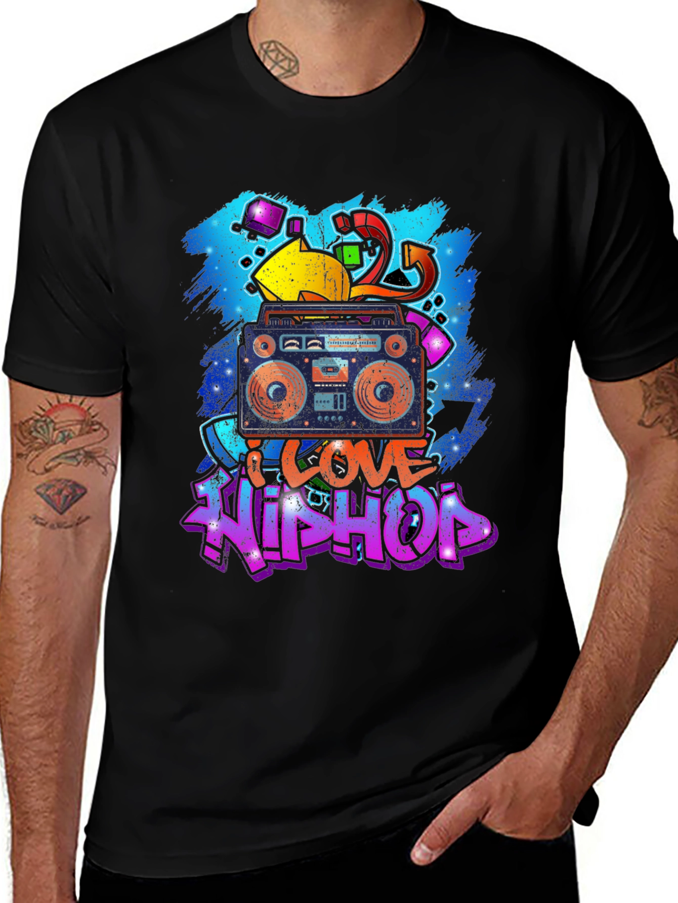 Variant 30 of I Love Hip Hop Black T-Shirt