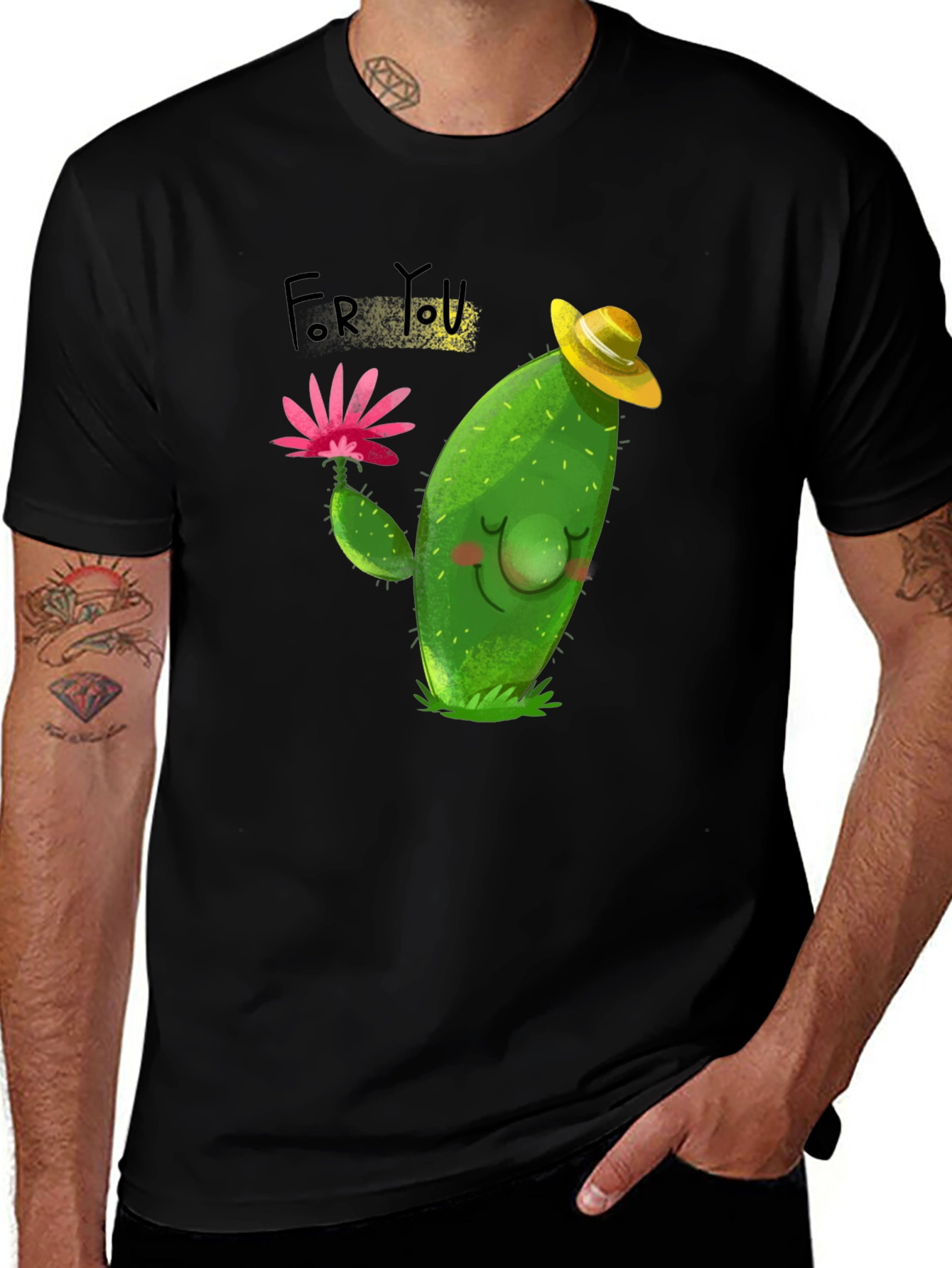 Variant 5 of Cute Cactus T-Shirt - "For You" Design