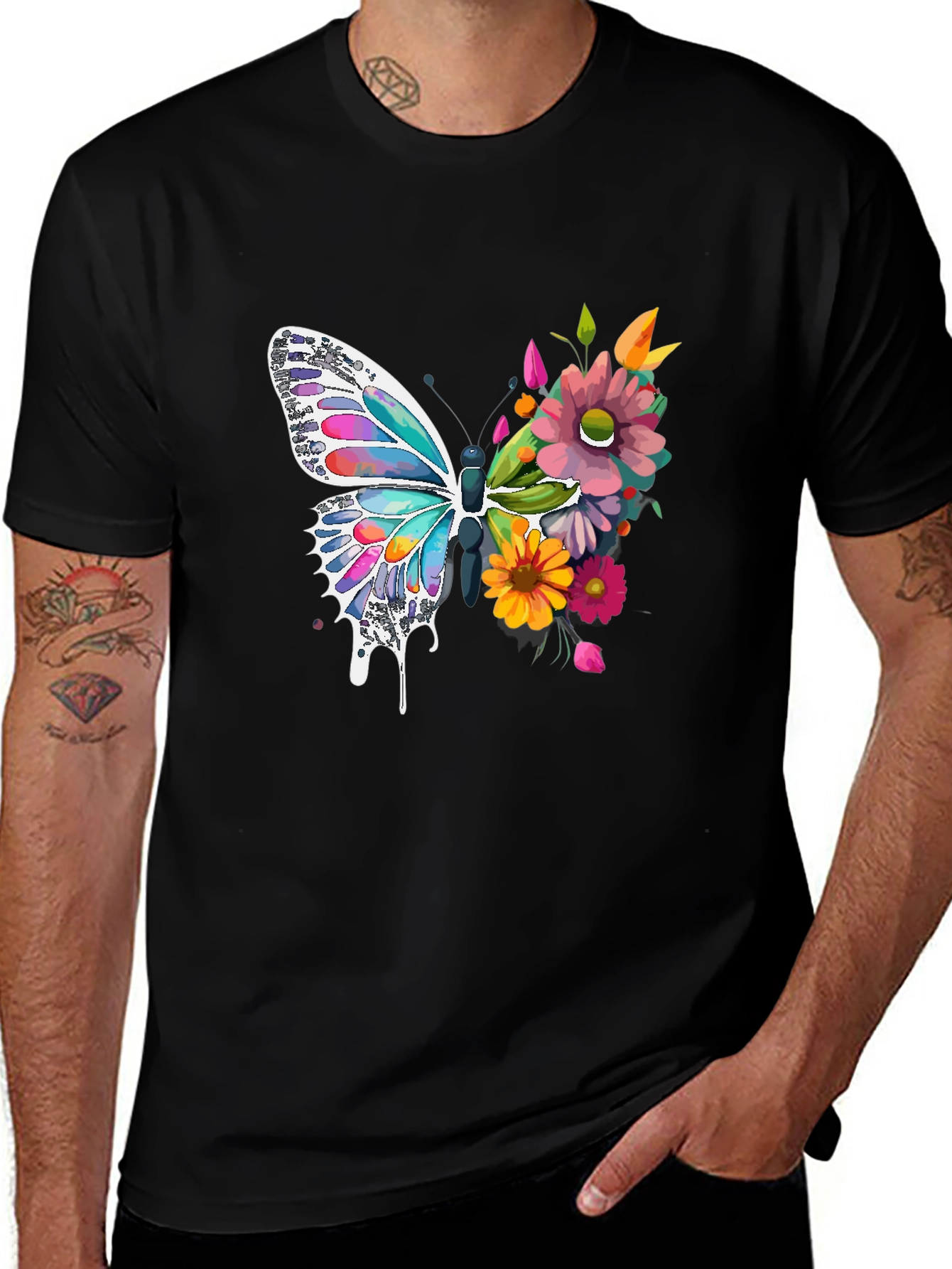 Floral Butterfly Graphic T-Shirt