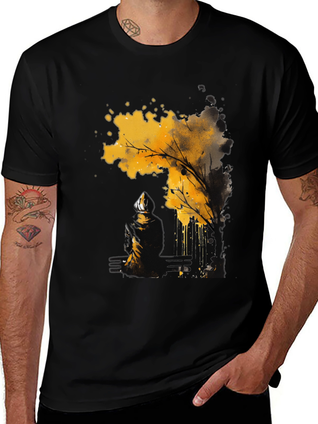 Variant 9 of Abstract Tree Graphic Tee - Modern Art Shirt