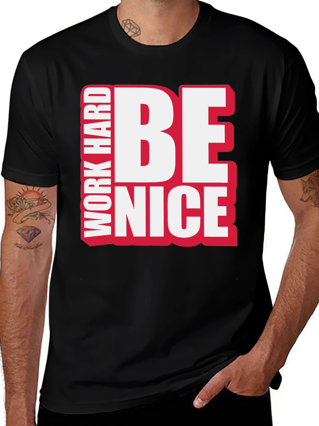 Variant 30 of Work Hard Be Nice Graphic T-Shirt