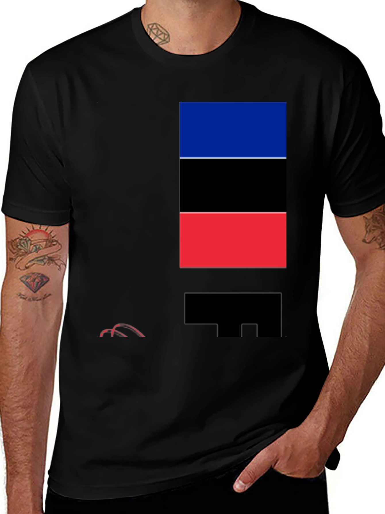 Variant 26 of Bold Color Block Graphic Print Tee - Modern Casual Style