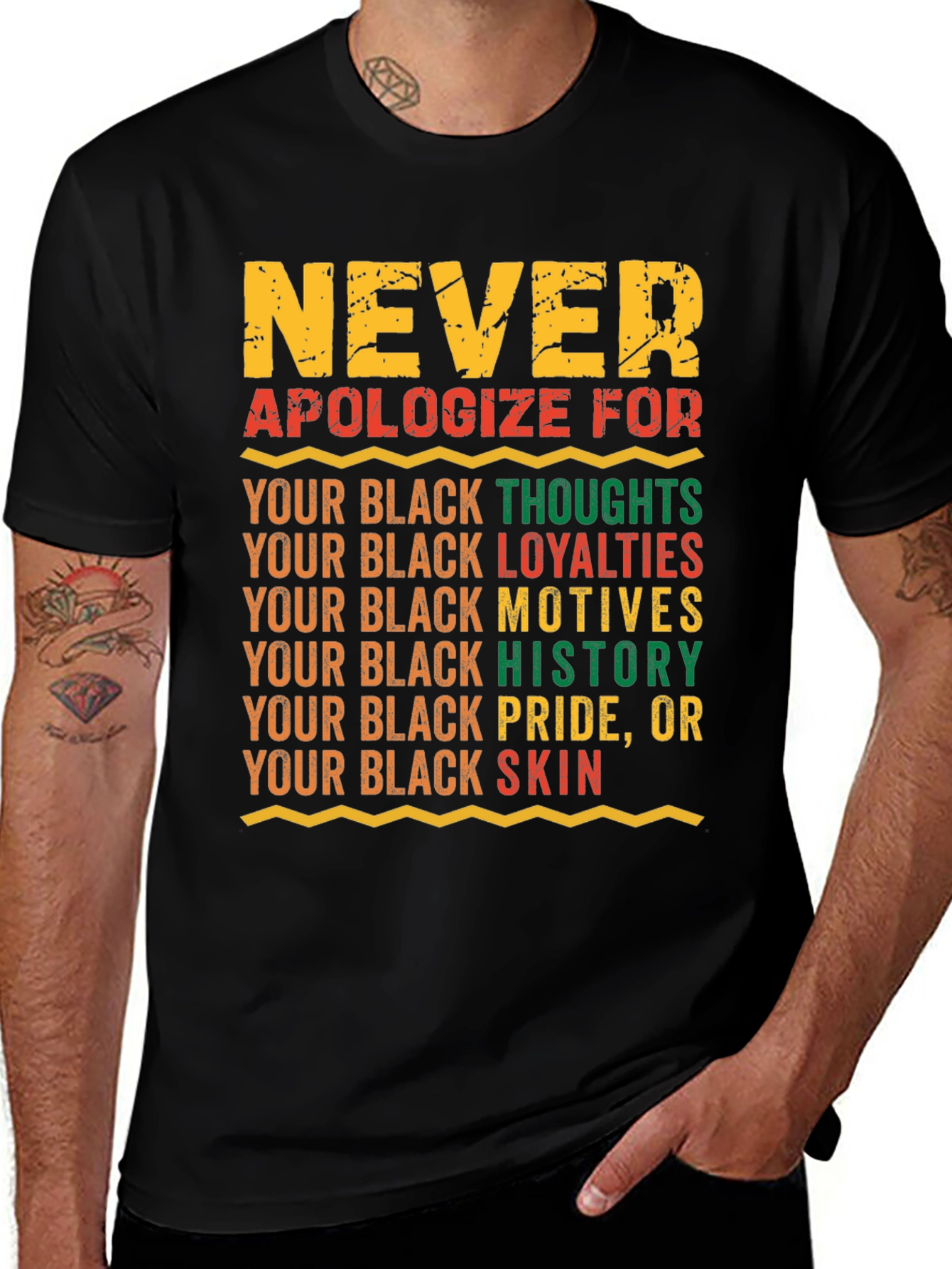 Black Pride Graphic Tee - Never Apologize