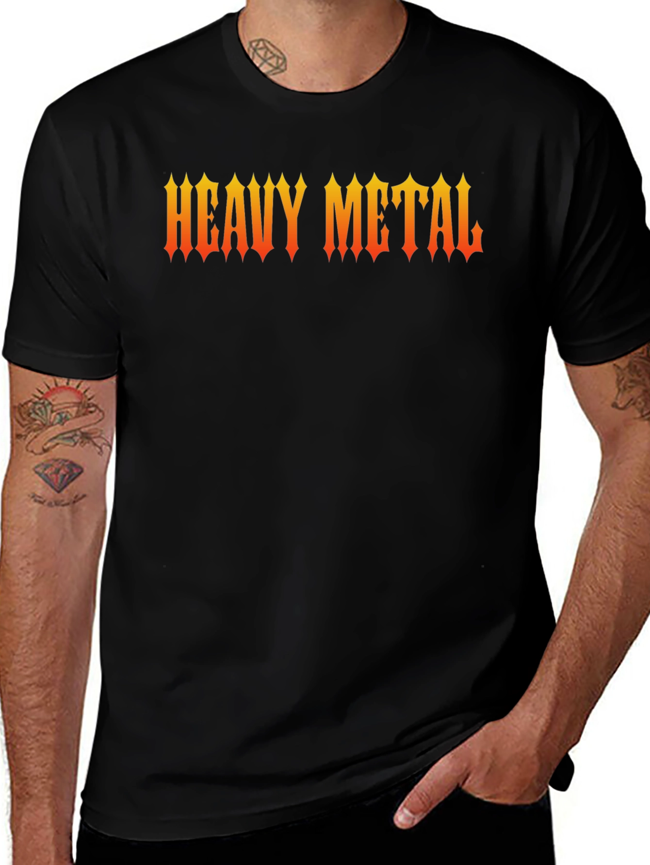 Variant 21 of Heavy Metal Graphic Print Black T-Shirt