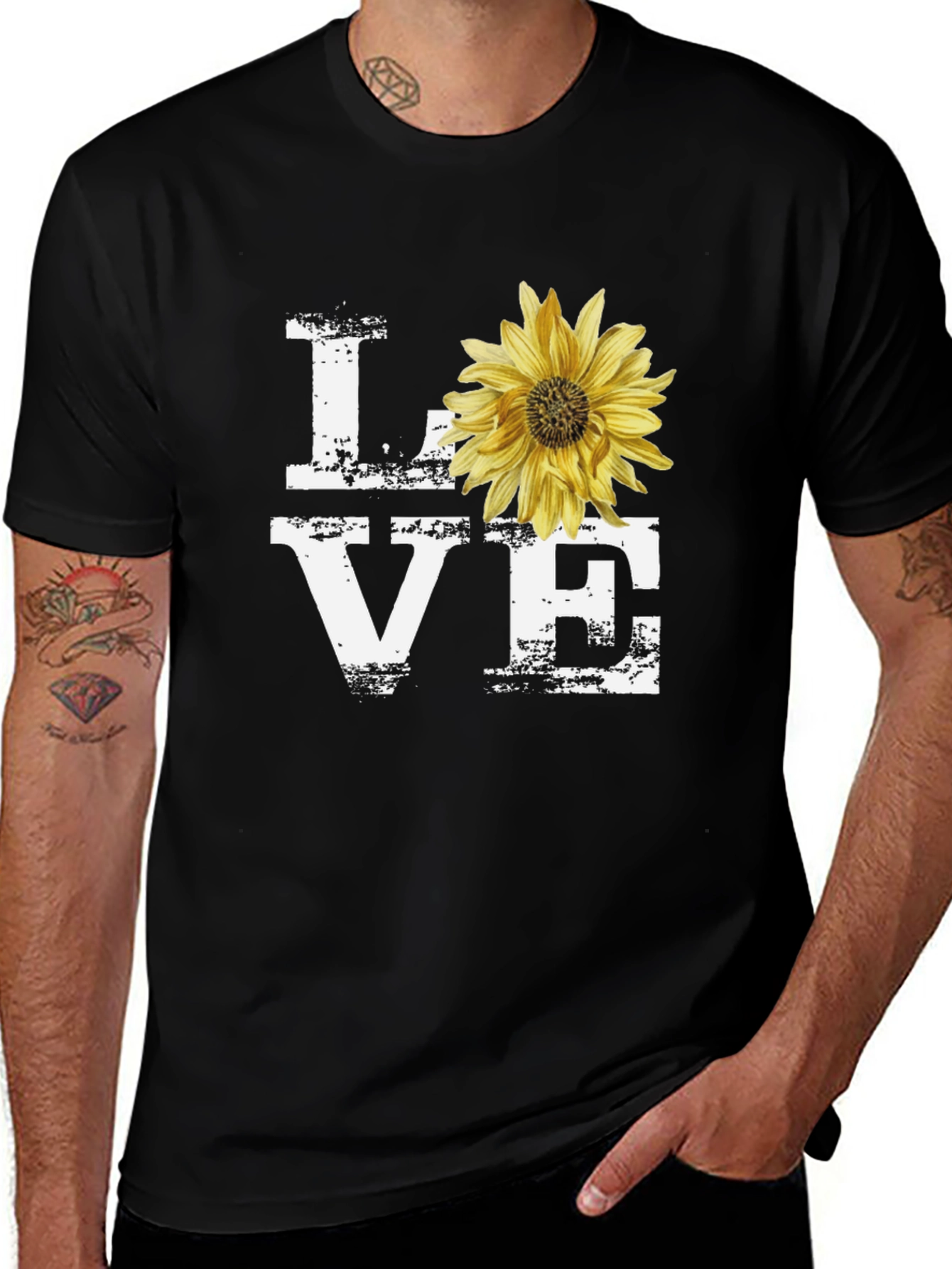 Variant 20 of Love Sunflower Graphic T-Shirt - Stylish Casual Tee