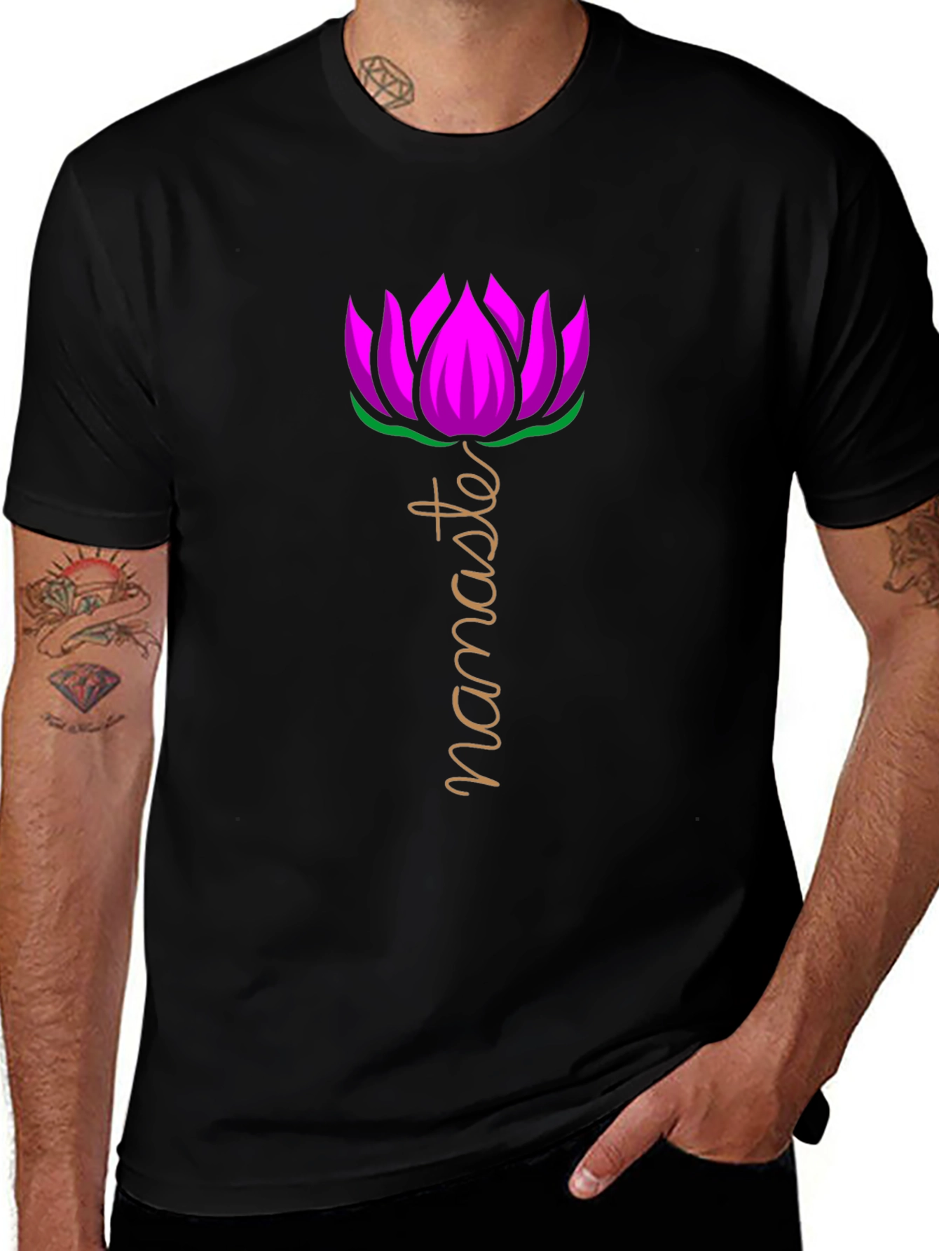Variant 13 of Namaste Lotus Flower Graphic T-Shirt