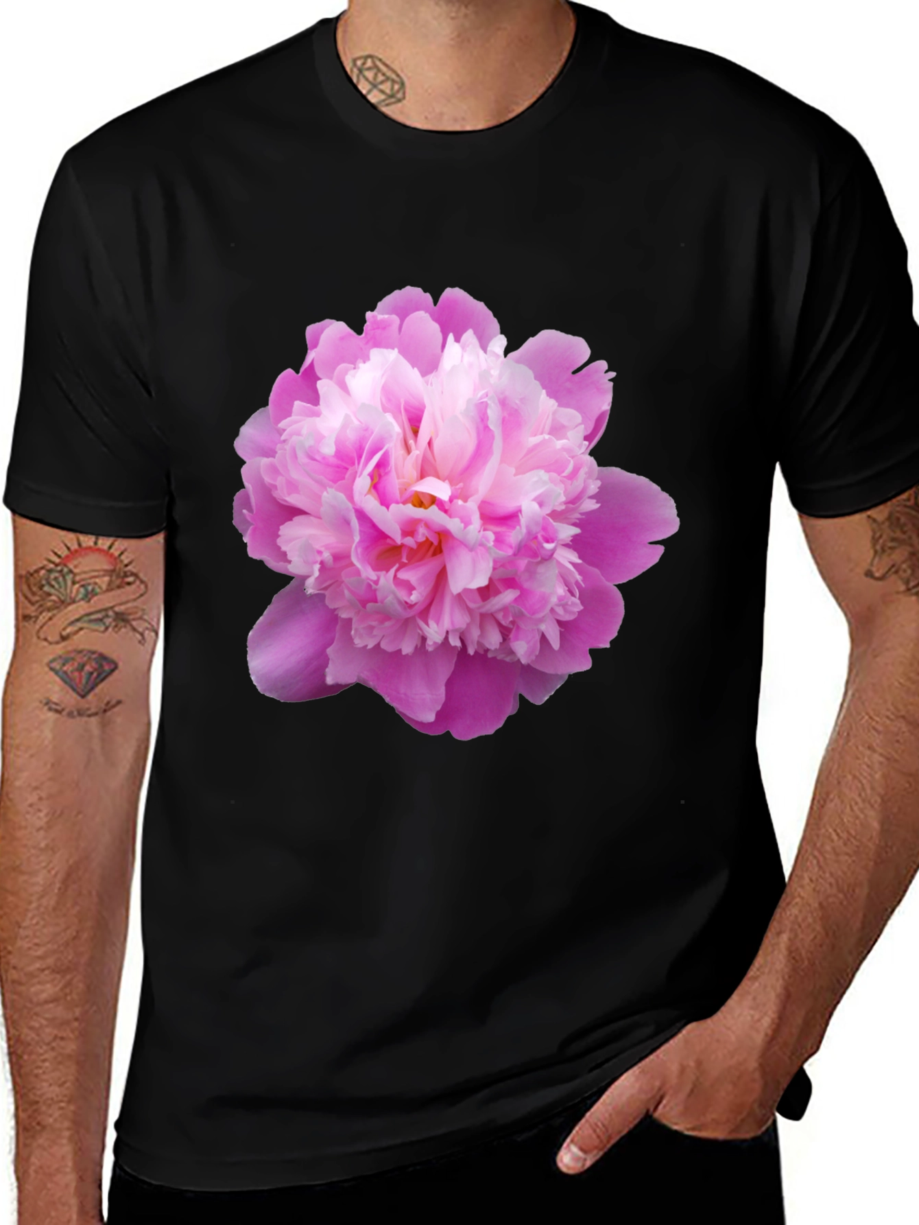 Variant 20 of Pink Peony Graphic Tee - Stylish Floral Print