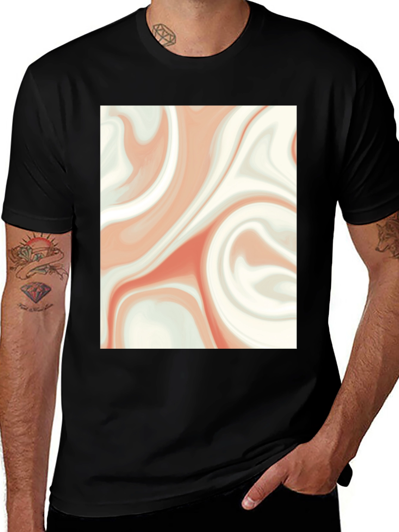 Variant 12 of Swirl Graphic Print Tee - Casual Style