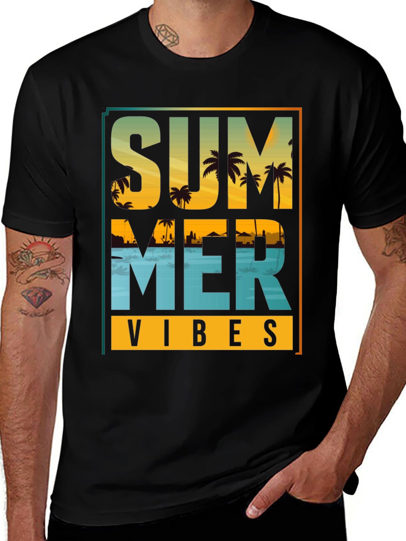 Variant 24 of Summer Vibes Graphic T-Shirt - Beach Design
