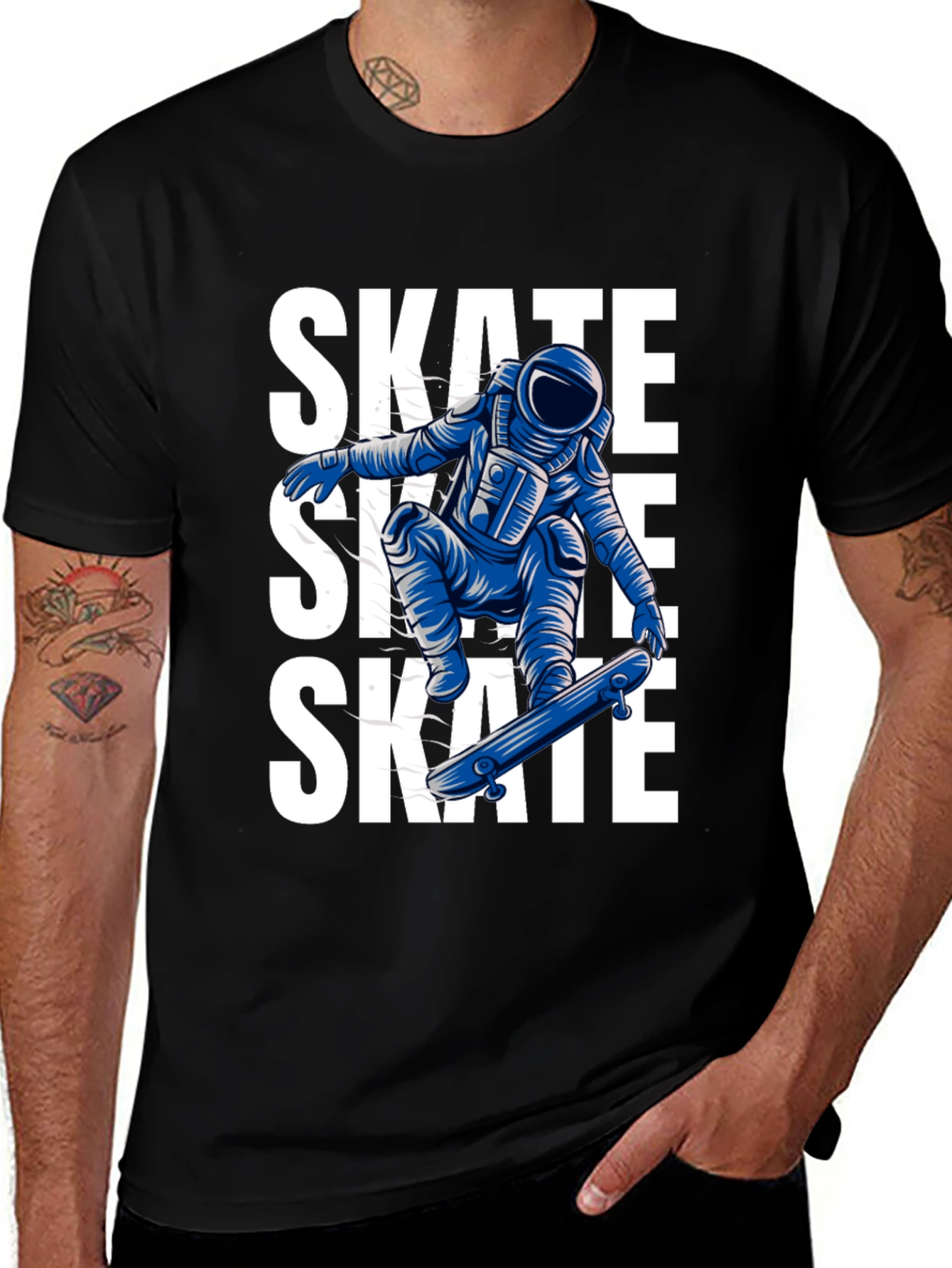 Variant 20 of Skate Astronaut Black T-Shirt