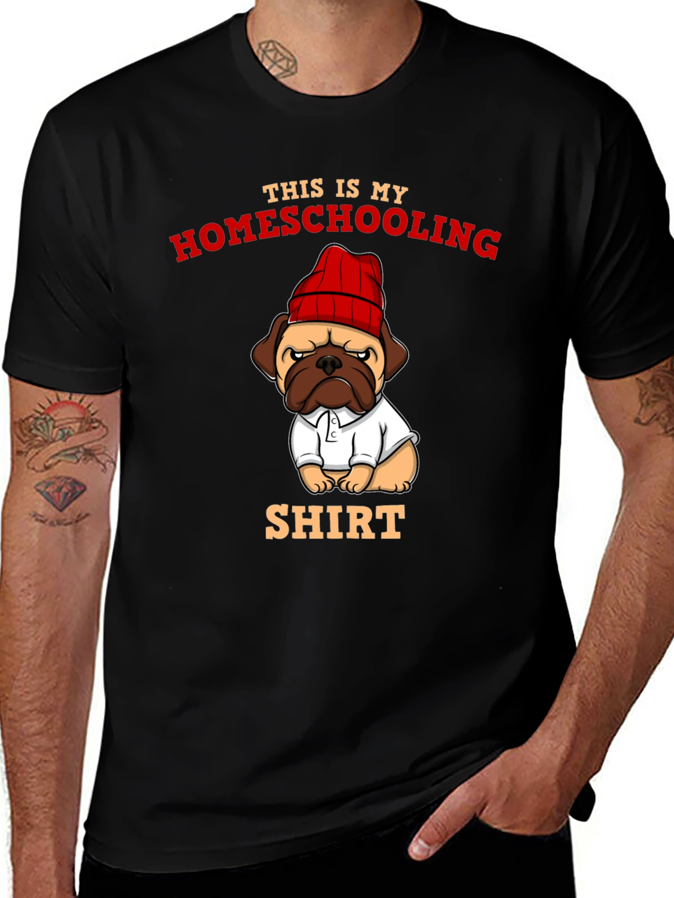 Variant 9 of Homeschooling Pug T-Shirt