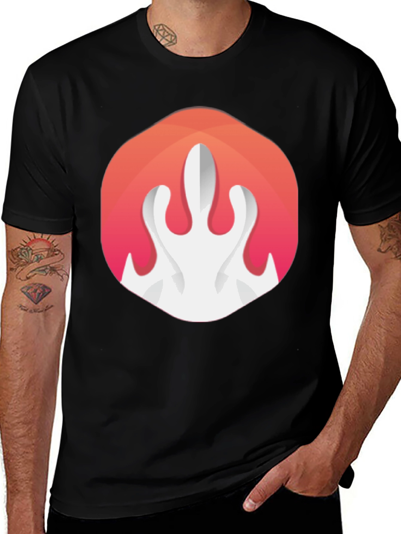Variant 14 of Flame Logo Black T-Shirt - Stylish Graphic Tee