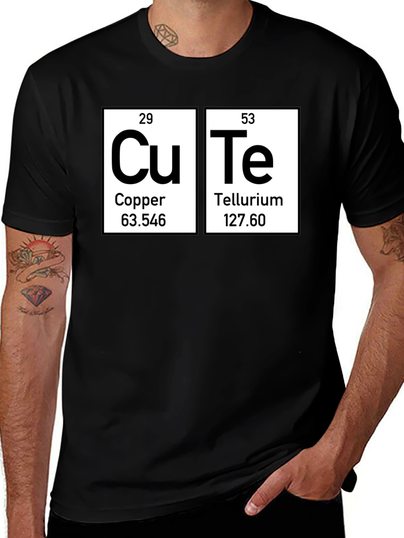 Variant 15 of Cute Periodic Table Elements Black T-Shirt
