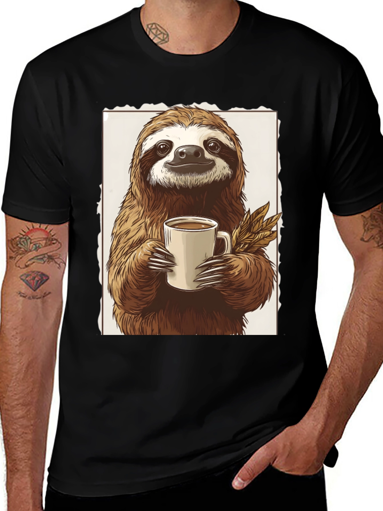 Variant 6 of Sloth Coffee Lover Graphic Tee