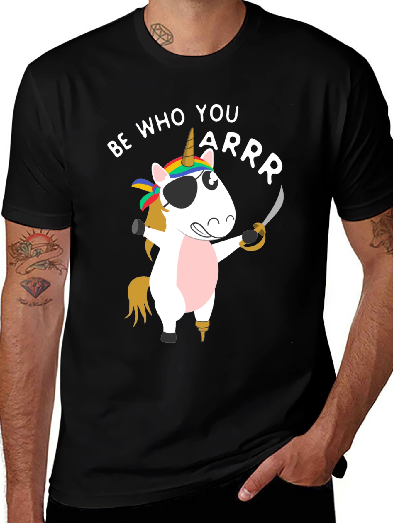 Variant 28 of Be Who You Arrr Unicorn Pirate Men's T-Shirt