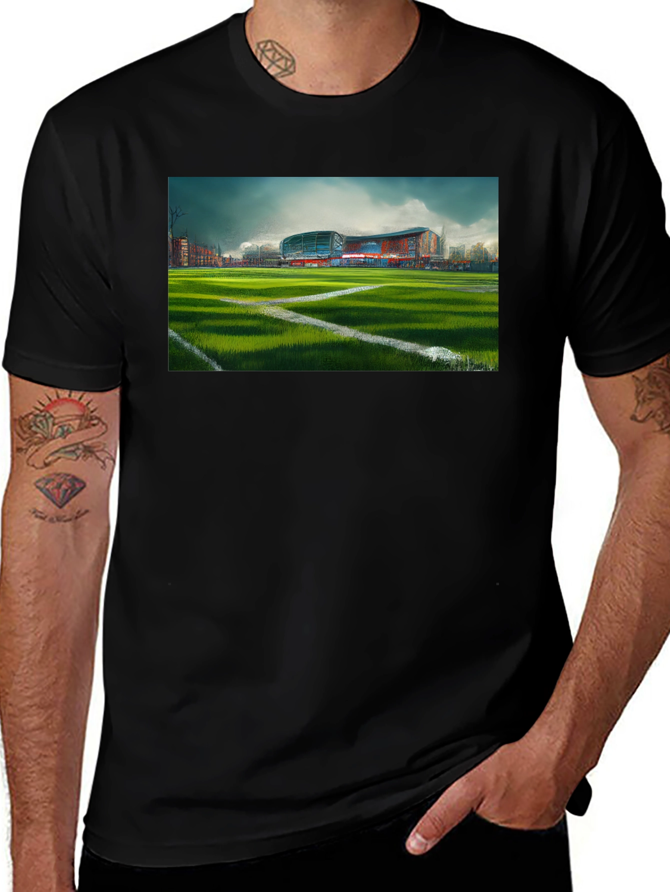 Variant 28 of Stadium Graphic Tee - Black Cotton