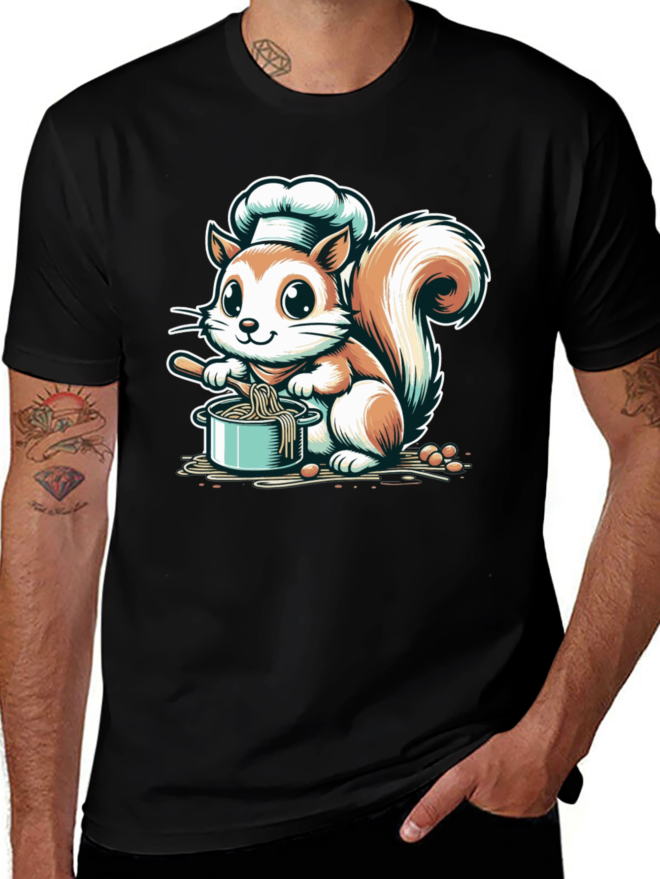 Variant 7 of Chef Squirrel Graphic Tee - Cute Cooking T-Shirt