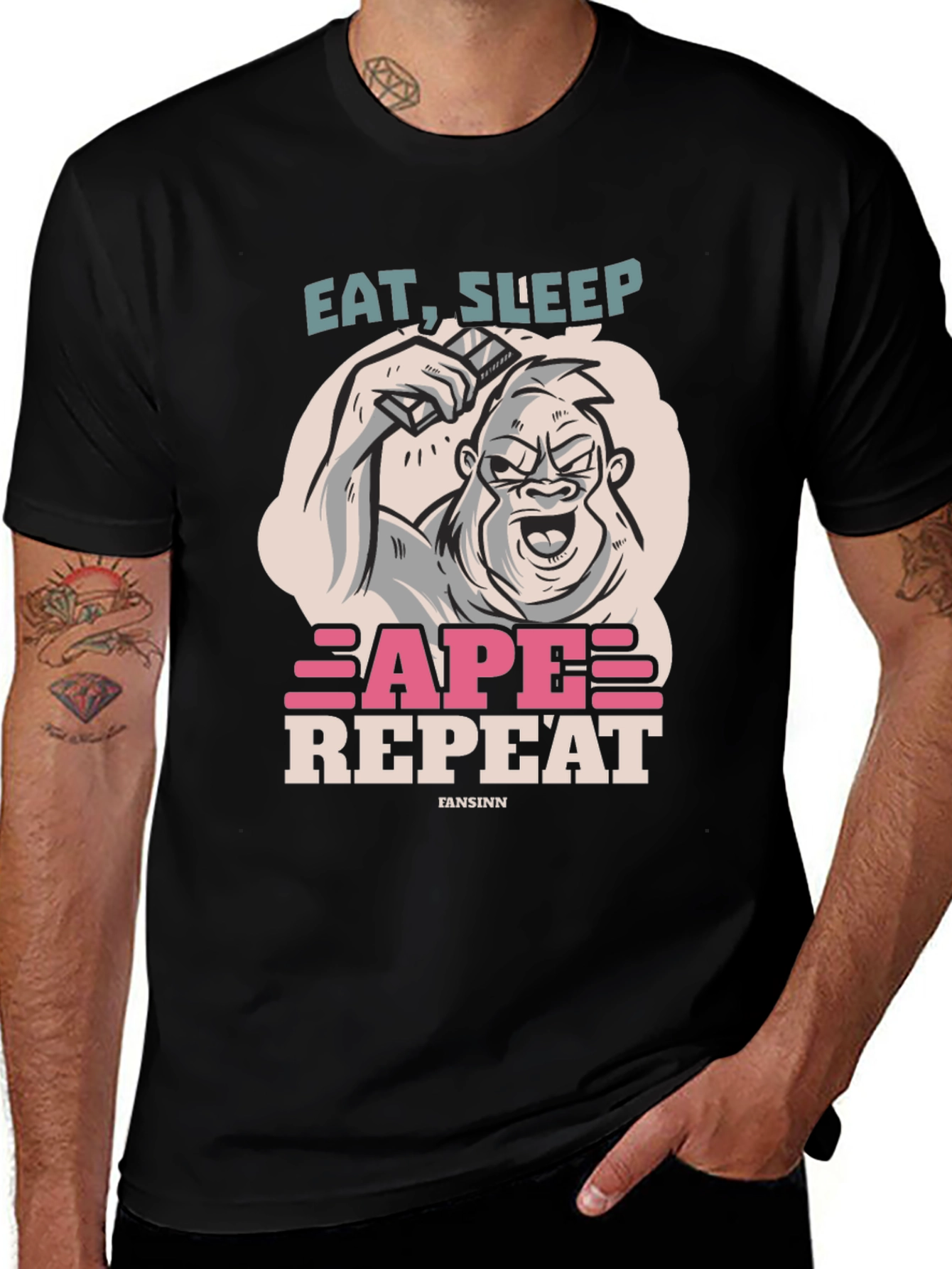Variant 24 of Eat Sleep Ape Repeat Graphic Tee