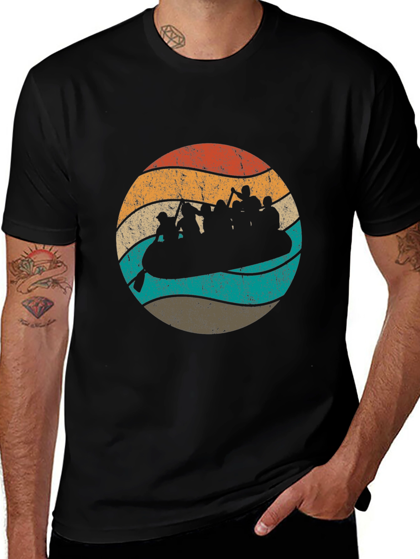 Variant 15 of Retro Rafting T-Shirt - Vintage River Adventure Tee