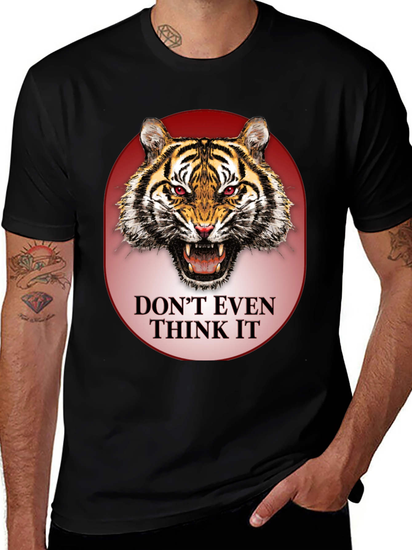 Variant 14 of Don't Even Think It Tiger Graphic T-Shirt