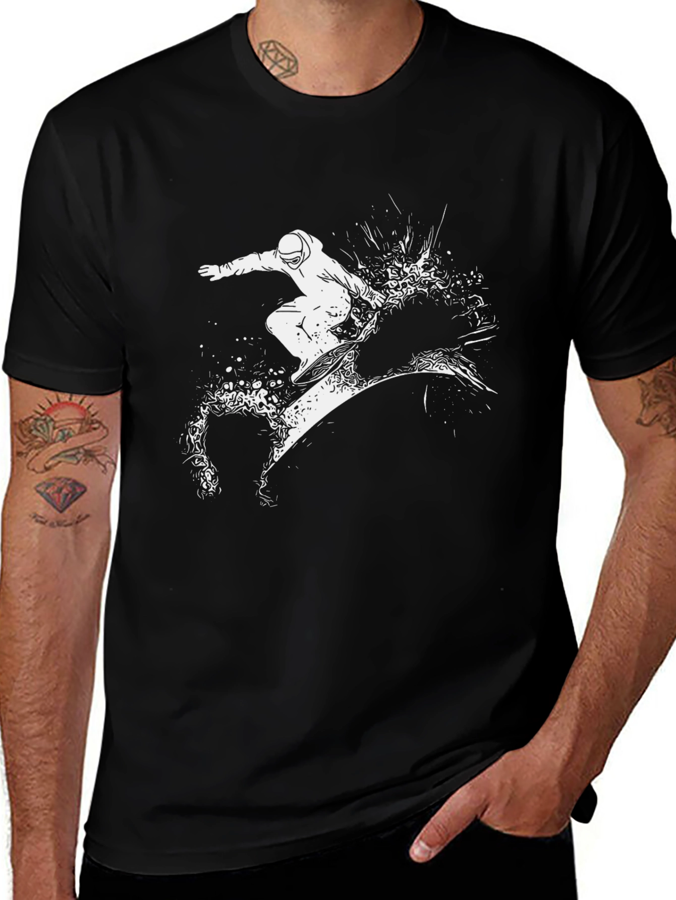 Variant 23 of Cool Snowboarder Graphic Tee - Black