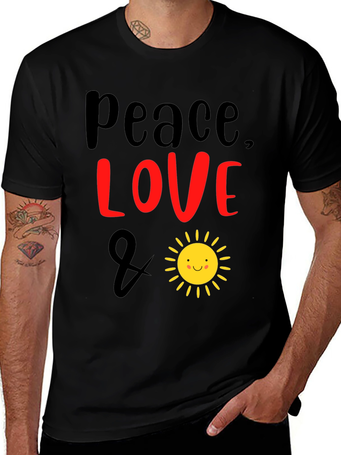 Variant 16 of Peace, Love, and Sunshine Graphic T-Shirt