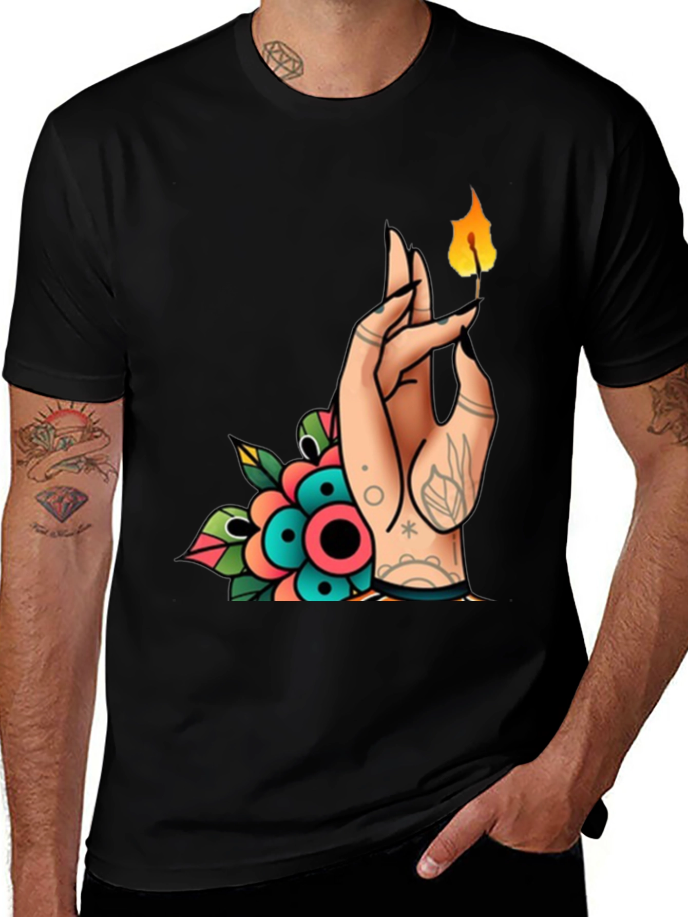 Variant 12 of Hand Holding Flame Graphic T-Shirt