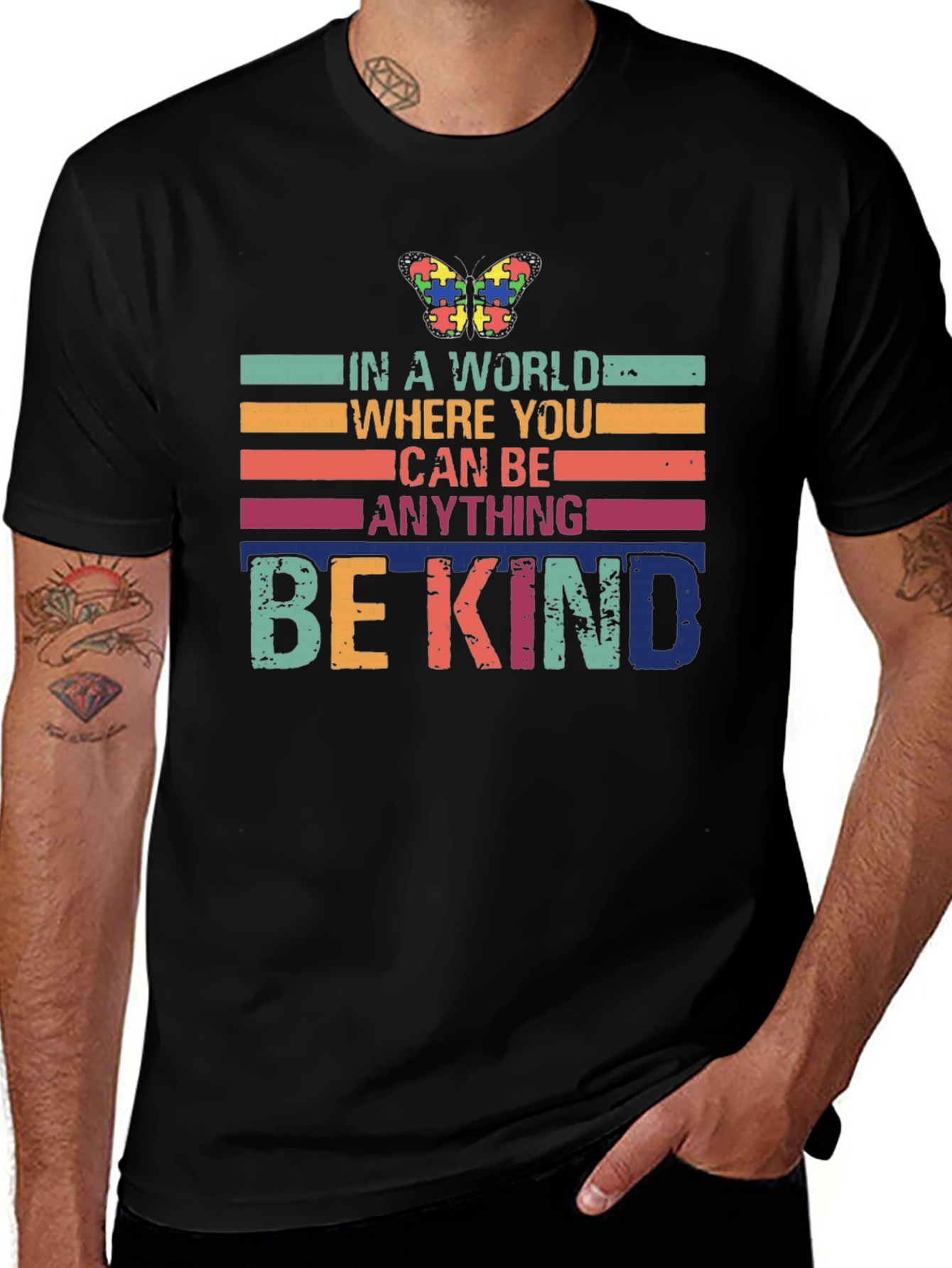 Black Be Kind Autism Awareness Graphic Tee main image