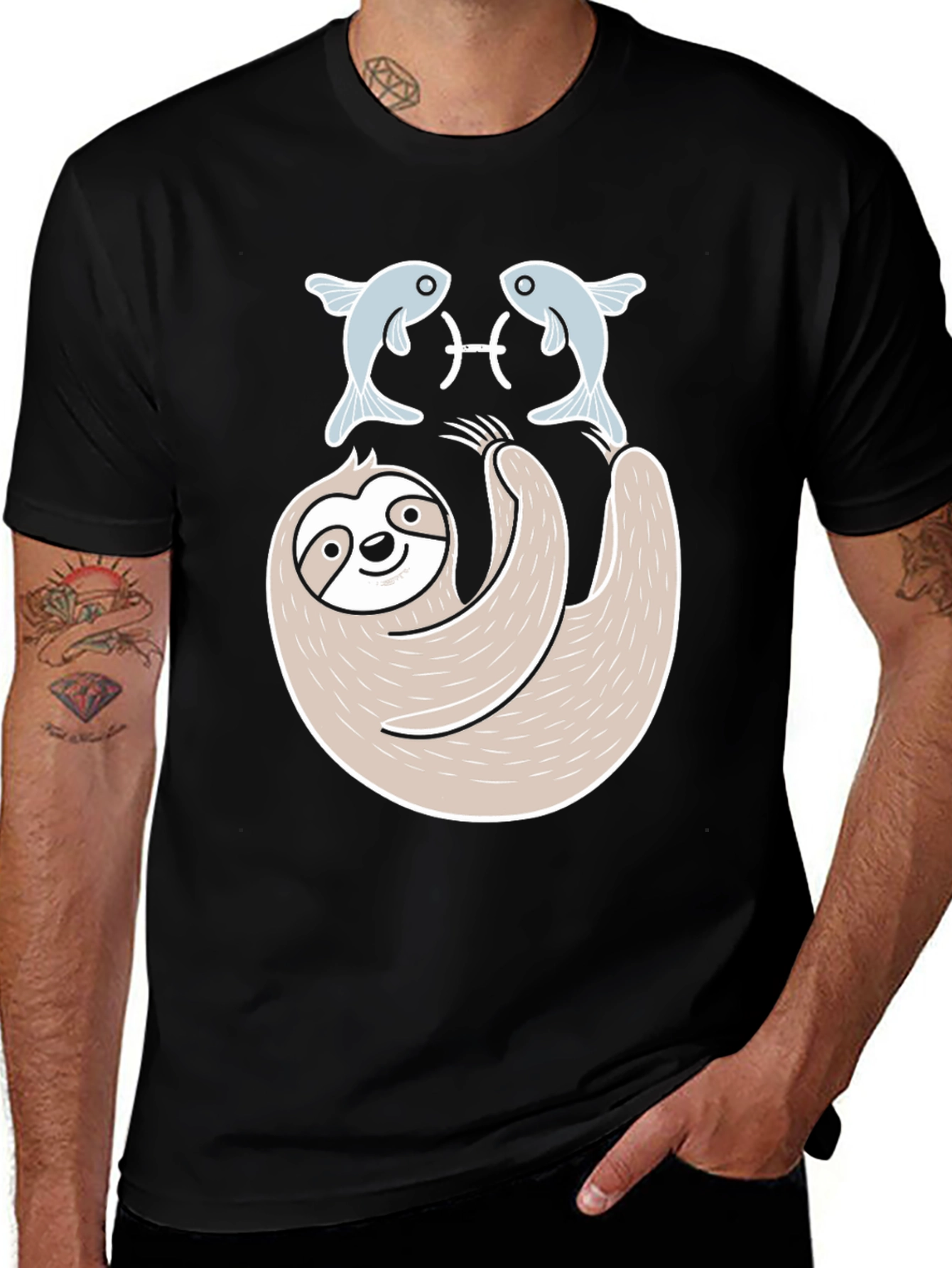 Variant 5 of Sloth Pisces Zodiac T-Shirt