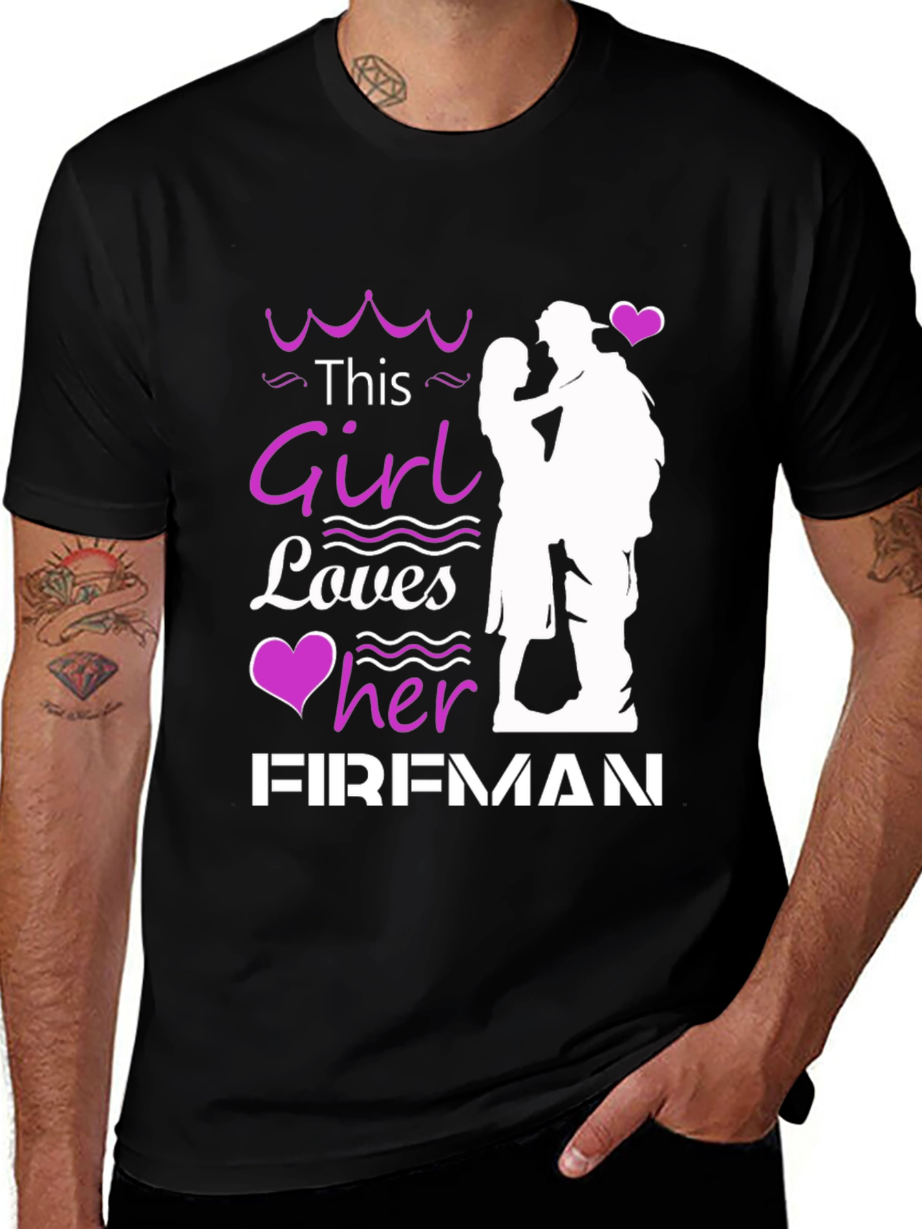 Variant 15 of This Girl Loves Her Fireman Graphic T-Shirt