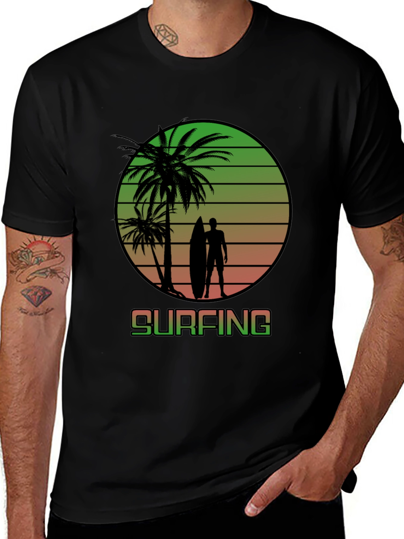 Variant 2 of Surfing Sunset Graphic T-Shirt