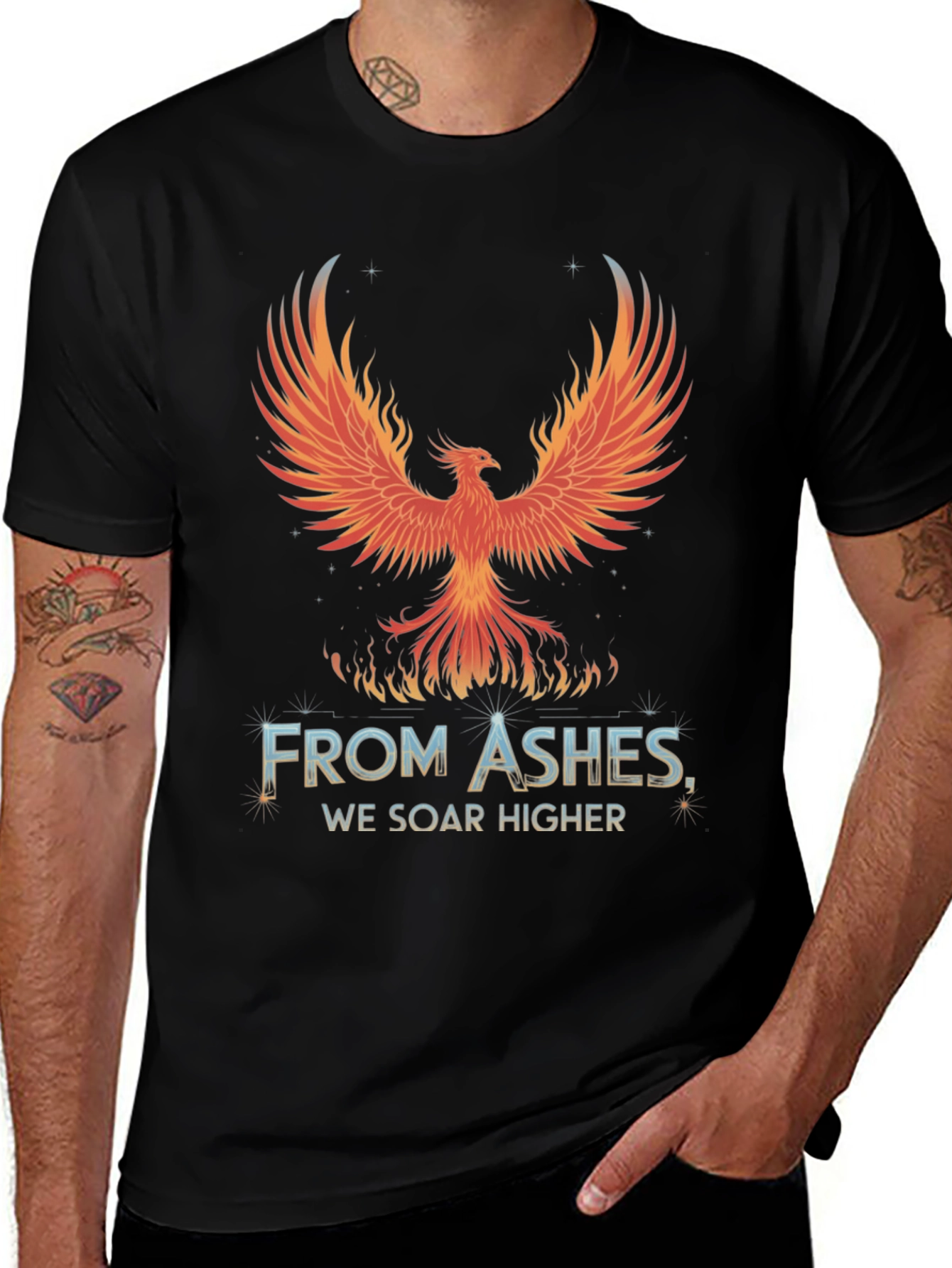 Variant 6 of Phoenix Rising T-Shirt - From Ashes We Soar Higher