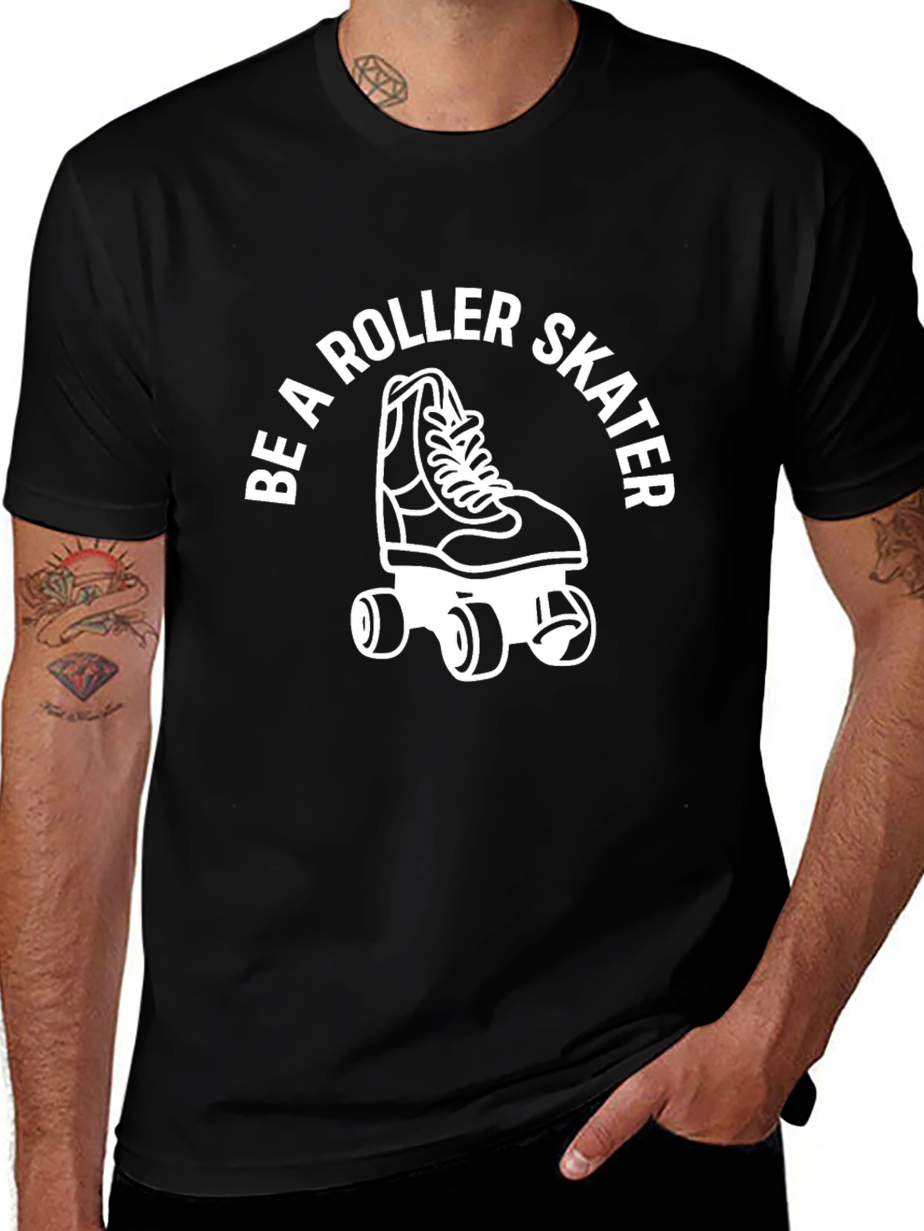 Variant 24 of Be a Roller Skater Graphic Tee - Black