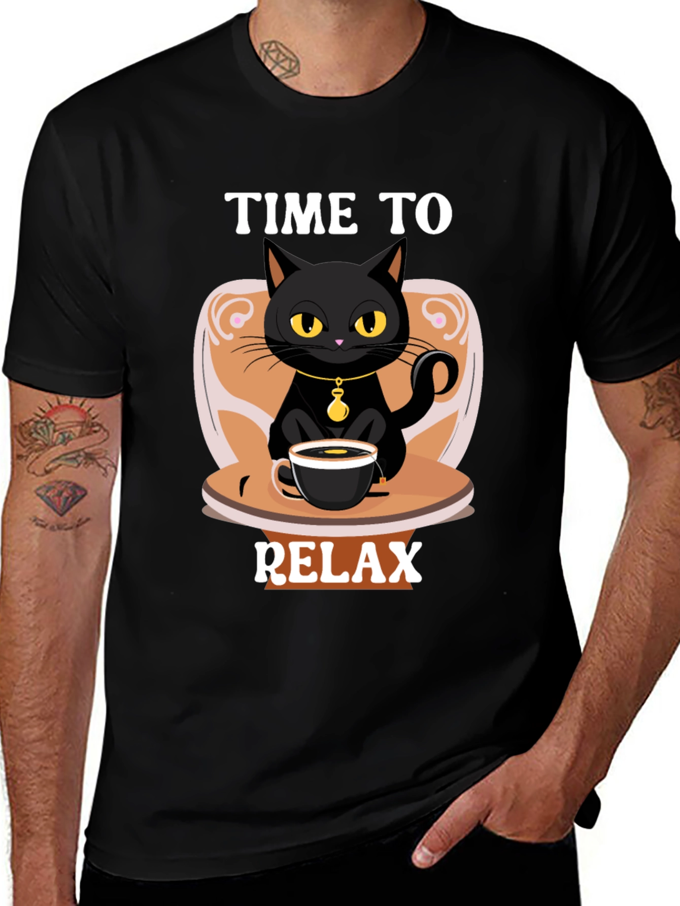 Variant 27 of Relaxing Cat Graphic T-Shirt - Unisex