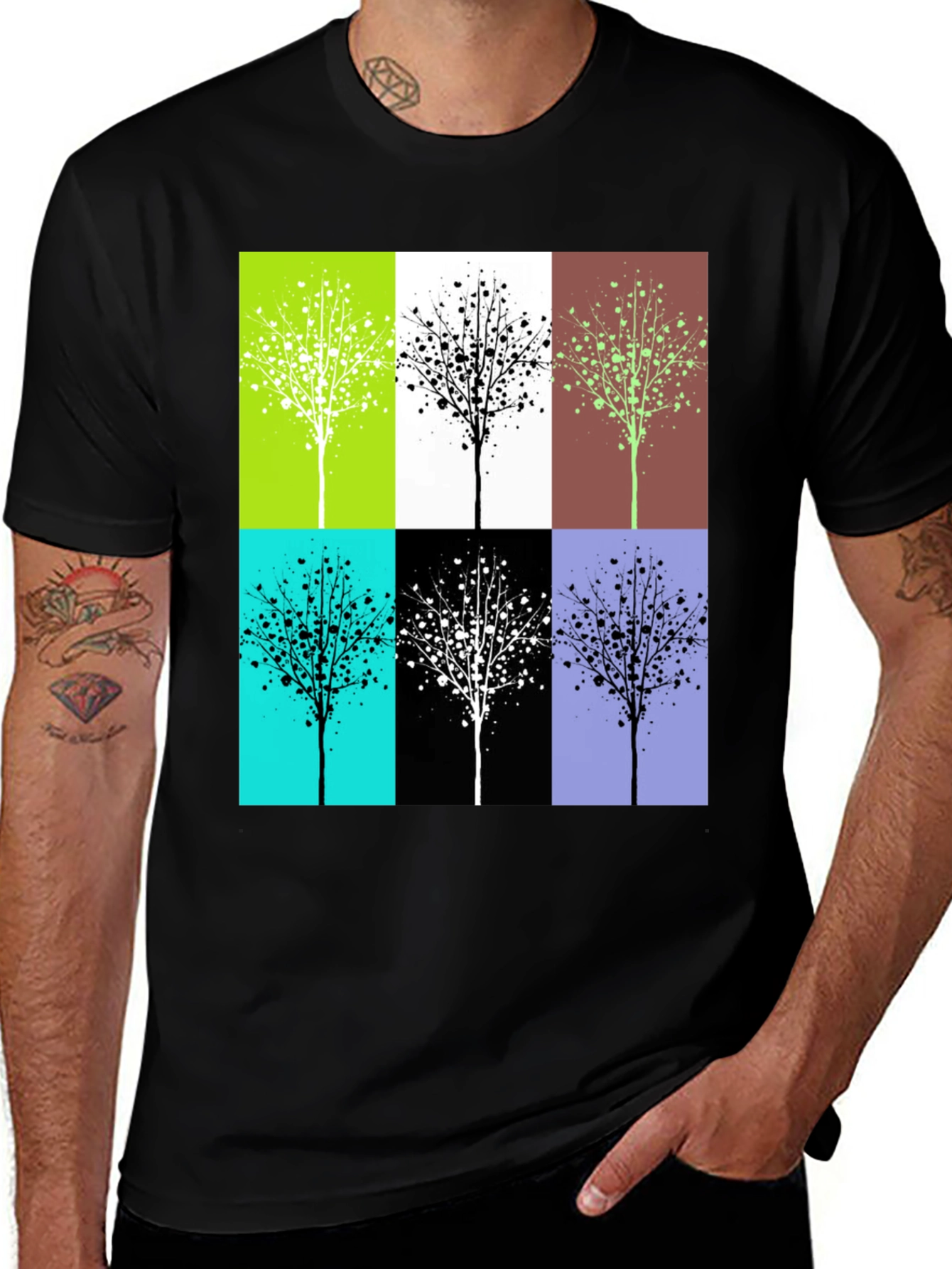 Variant 10 of Abstract Tree T-Shirt: Colorful Nature Art Tee