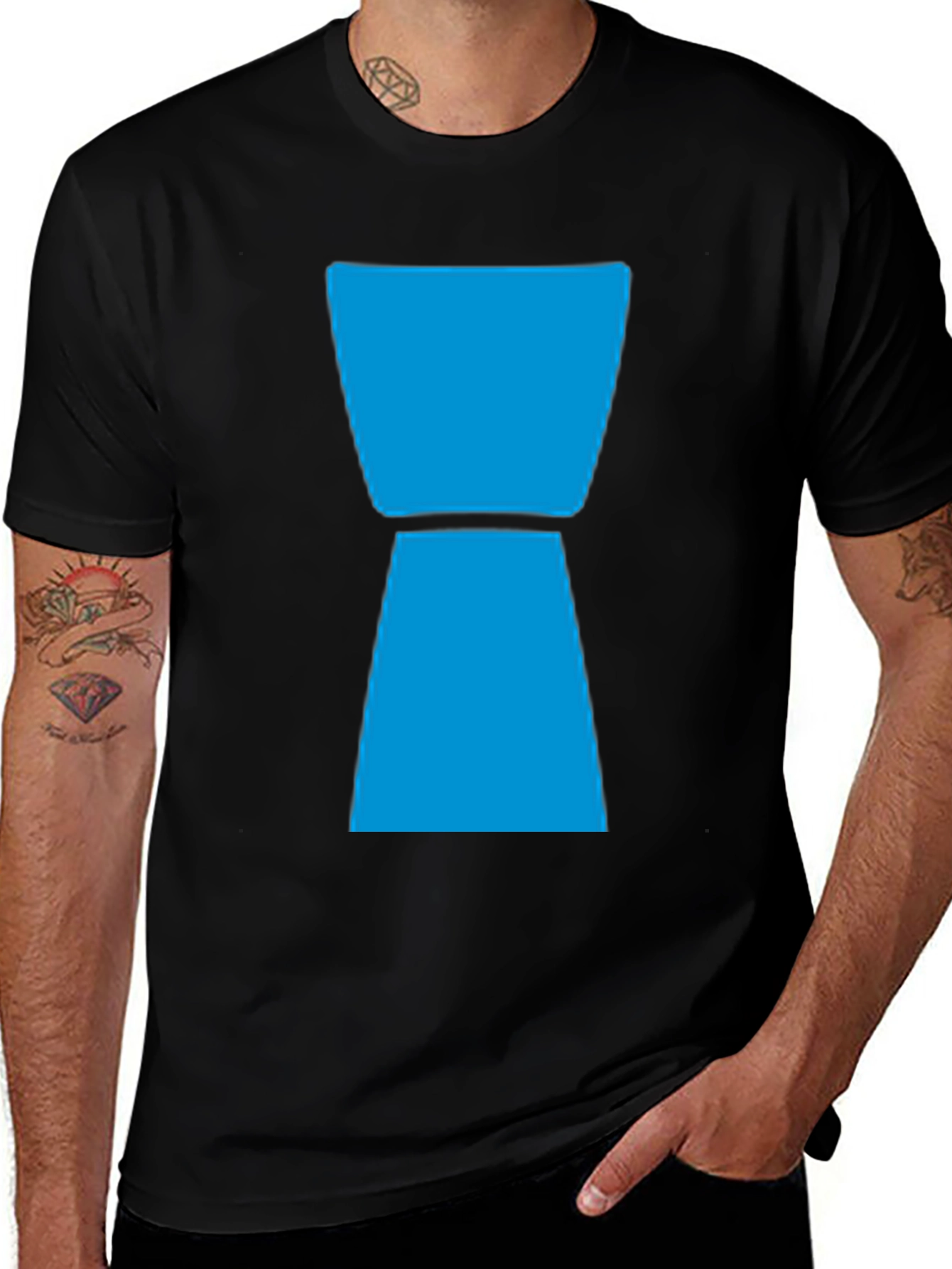 Variant 3 of Geometric Graphic Tee - Cool Blue Design