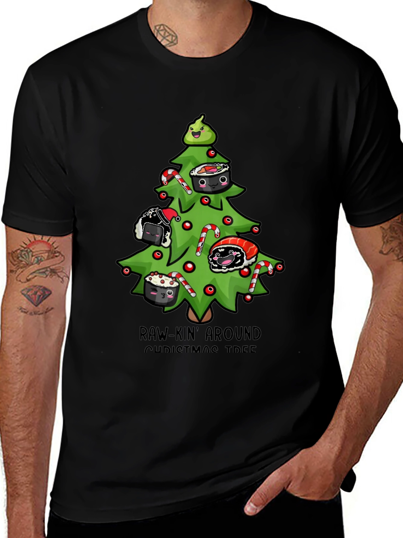 Variant 23 of Sushi Christmas Tree T-Shirt