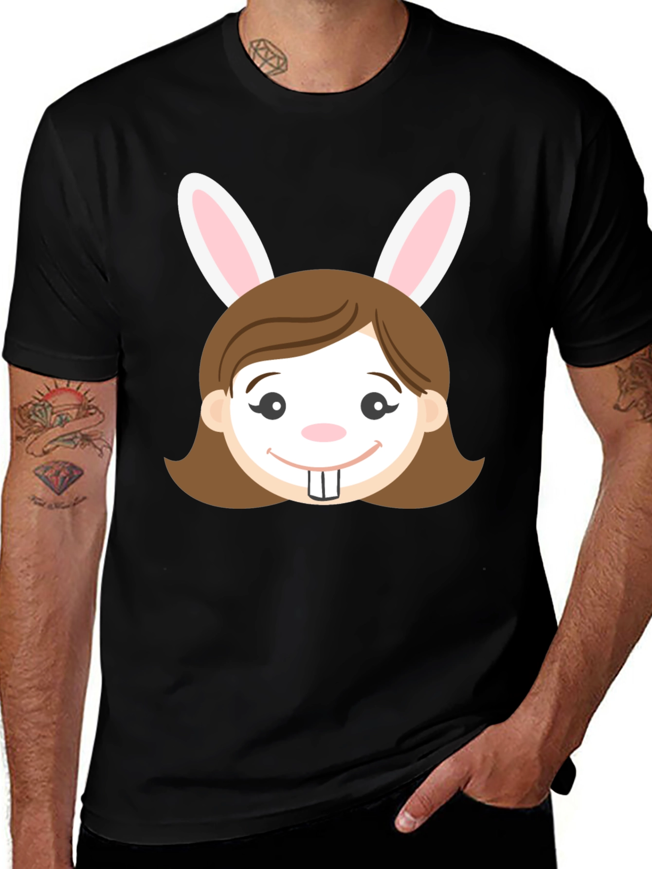 Variant 3 of Bunny Girl Graphic T-Shirt - Easter Fun!