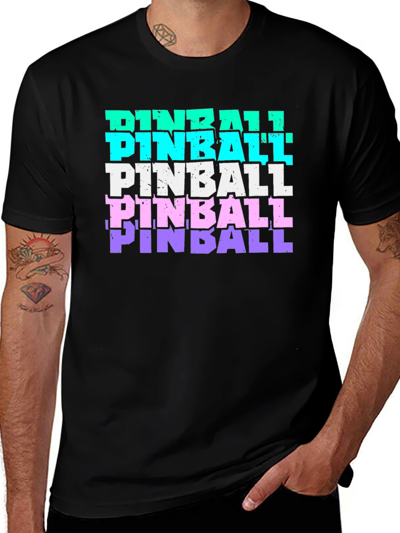 Variant 4 of Retro Pinball Graphic Tee - Fun & Stylish Design
